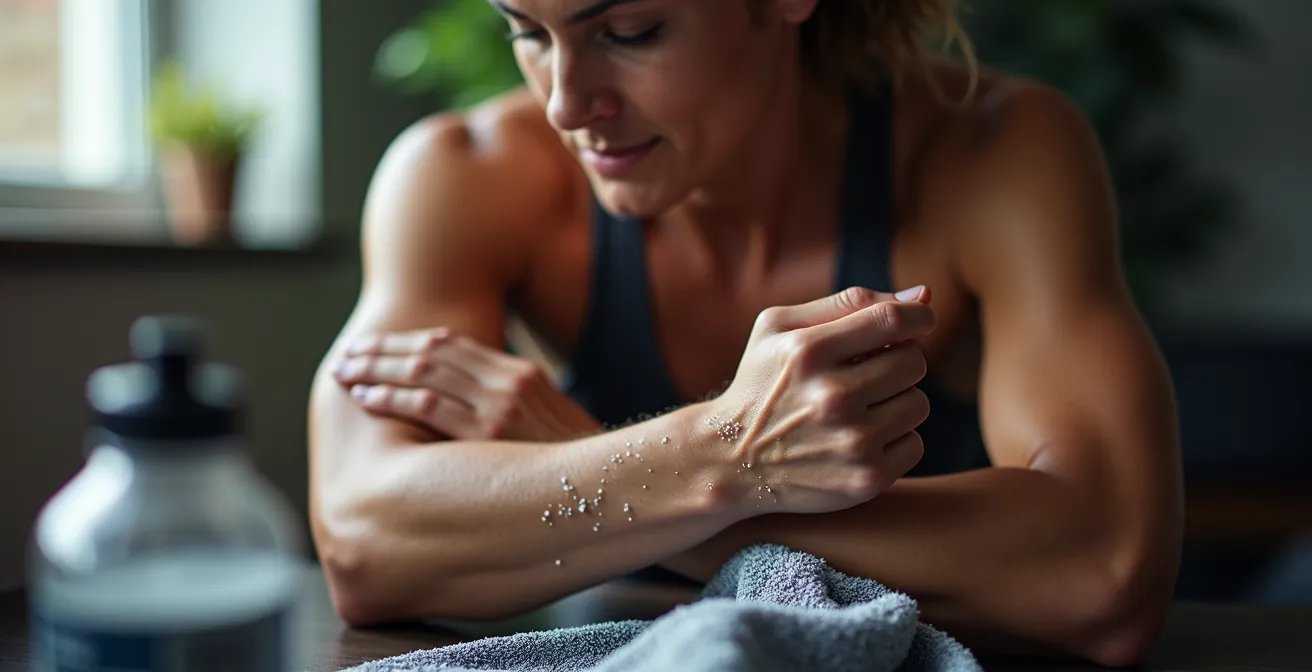 Athlete performing self-assessment for sweat rate and electrolyte loss