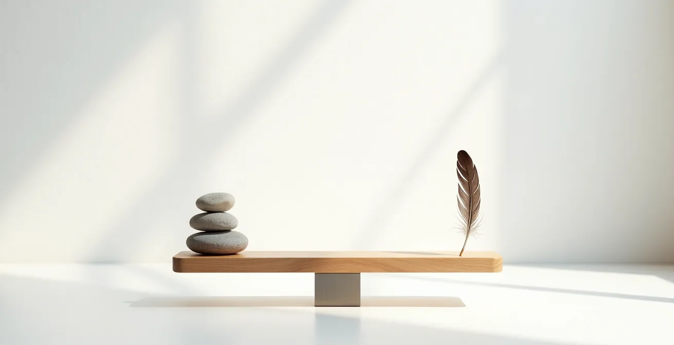 Artistic representation of balance between health monitoring and anxiety