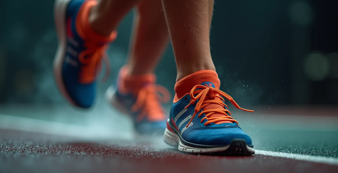 Athlete performing dynamic activation exercises in home setting