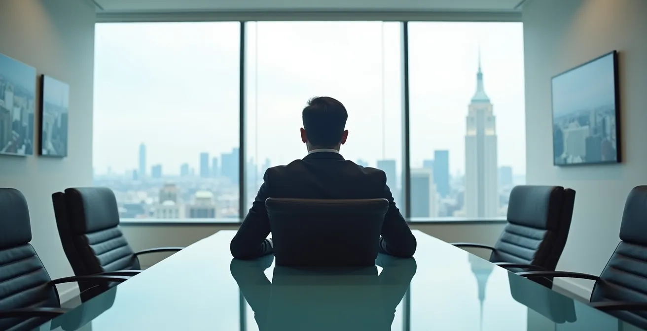 Confident professional in salary negotiation meeting